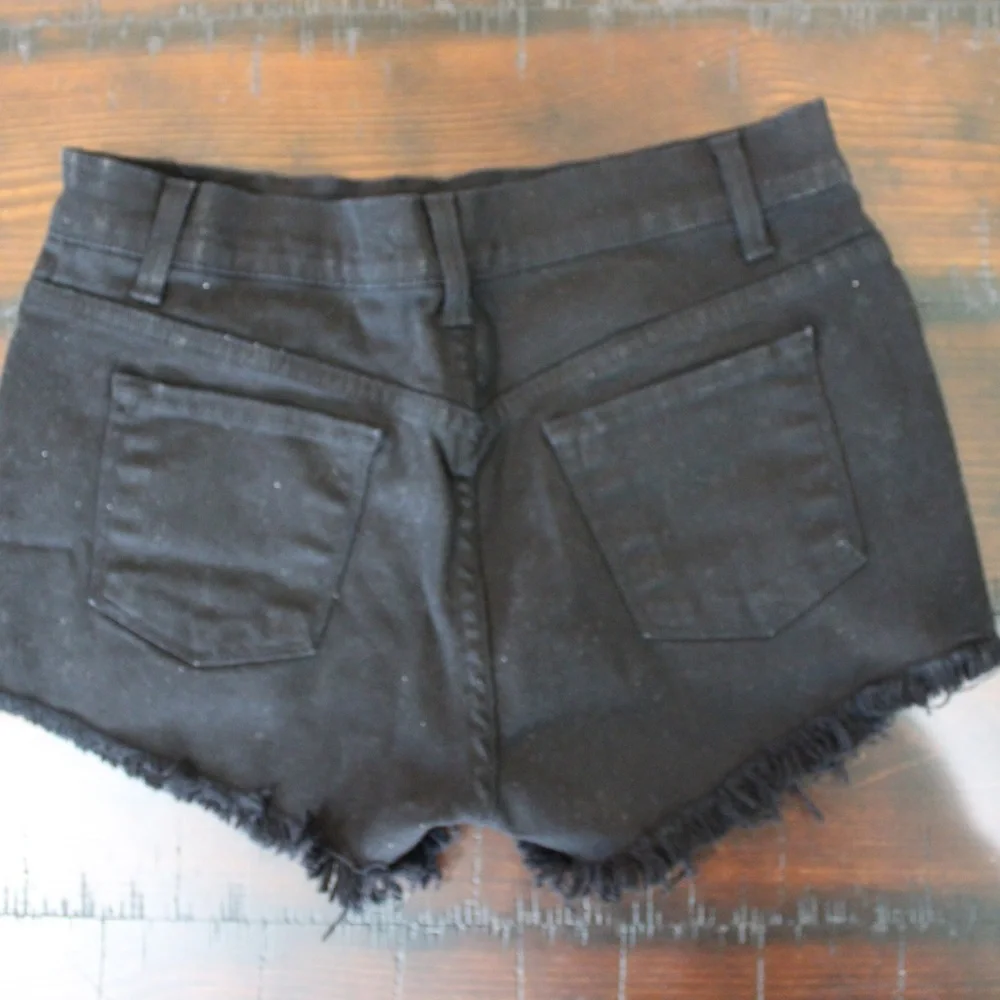 O2 Denim High Rise Black Jean Shorts - Picture 4 of 11